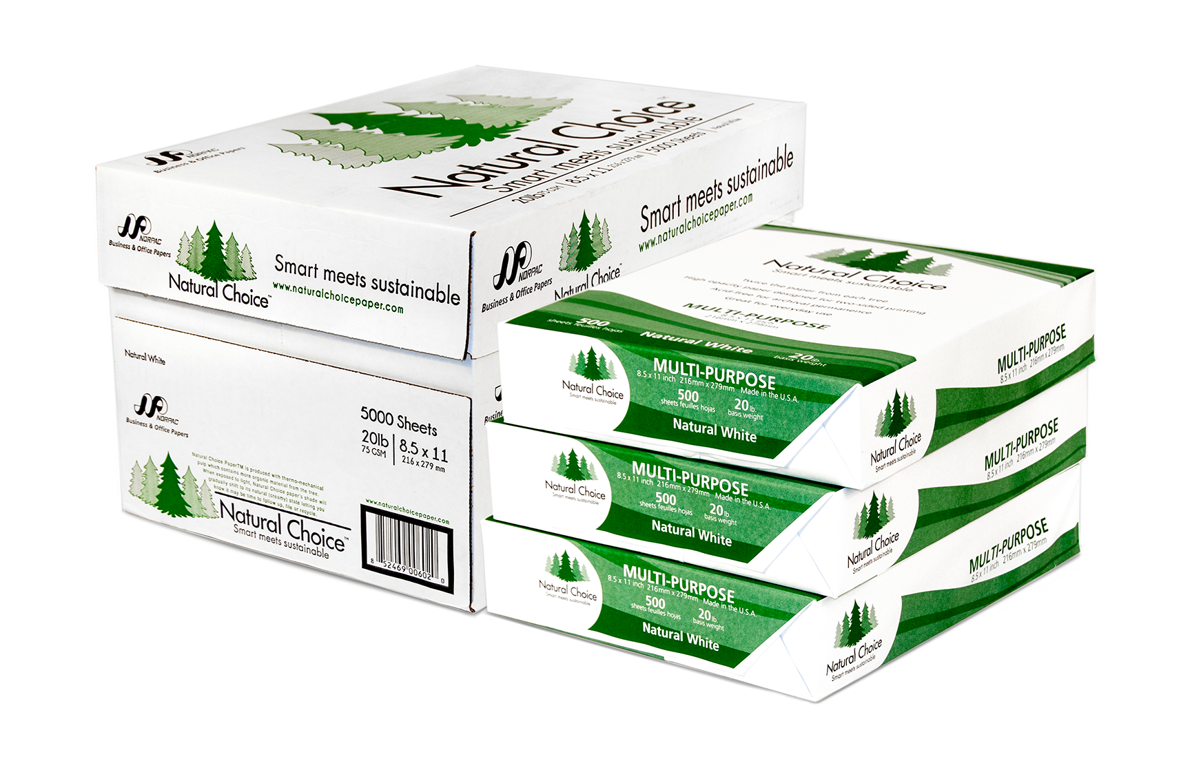 Norpac Natural Choice 30% Recycled 20 lb. Copy Paper - 8.5 x 11